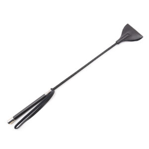Plesur 21" Wide Tip Leather Crop - Black — Power Play Studio