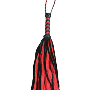 Plesur 17" Suede & Fluffy Faux Fur Tails - Black/Red — Power Play Studio