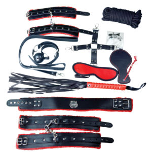 Plesur Deluxe Bondage Kit - Black/Red — Power Play Studio