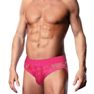 Prowler Lace Open Back Brief - Pink