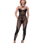 Flirty Fetish Fishnet & Faux Leather Catsuit w/Satin Trim — Power Play Studio