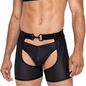 Master Chaps w/Hook & Ring Closure & Rear Cut Out (Thong Not Included — Power Play Studio