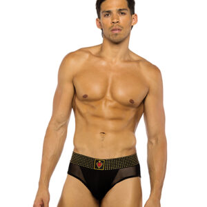 Sacred Heart Briefs w/Studded Elastic Waist Band — Power Play Studio