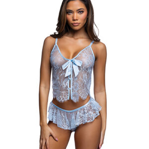 Lace Essentials Lace Camisole w/Ruffle Shorts 2 pc Set - Light — Power Play Studio