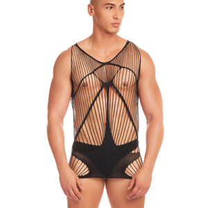 Rene Rofe and Pink Lipstick Rainbow Party Automatic Long Tank - Black