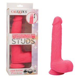 Silicone Studs Rechargeable Rumbling & Thrusting Vibrator — Power Play Studio