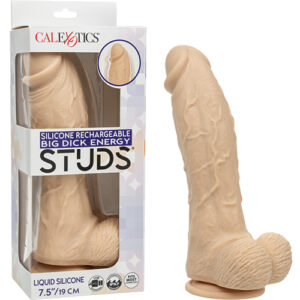 Silicone Rechargeable Big Dick Energy Studs - Ivory — Realistic Dildos — Power Play Studio
