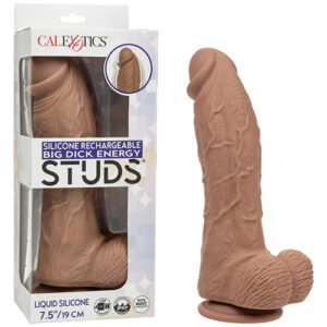 Silicone Rechargeable Big Dick Energy Studs - Brown — Realistic Dildos — Power Play Studio