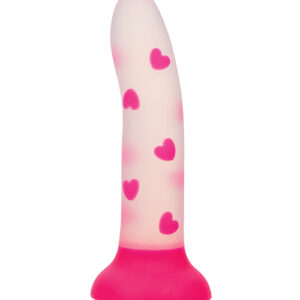 Glow Stick Heart Suction Cup Glow-in-the-Dark Dildo - Pink — Power Play Studio
