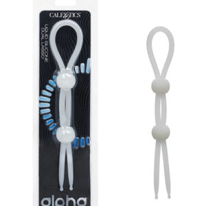 Alpha Liquid Silicone Dual Lasso - Natural — Cock Rings — Power Play Studio