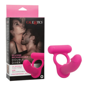 Silicone Rechargeable Double Diver - Pink — Cock Rings — Power Play Studio