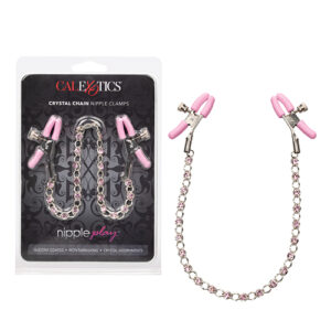 Nipple Play Crystal Chain Nipple Clamps - Pink — Power Play Studio