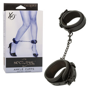 Nocturnal Collection Adjustable Ankle Cuffs - Black — Locking Restraints — Power Play Studio