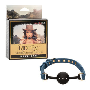 Ride 'Em Premium Denim Collection Ball Gag — Power Play Studio