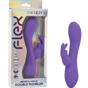 Flex Bend & Hold Double Rumbler Rabbit Massager - Purple — Power Play Studio