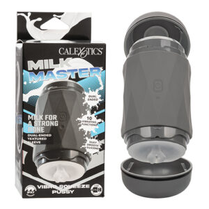 Milk Master Vibro Squeeze Pussy Stroker - Black — Realistic Masturbators — Power Play Studio