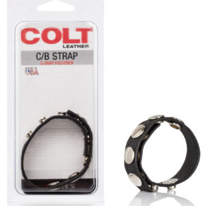 COLT Leather C/B Strap 5 Snap Fastener - Black — Power Play Studio