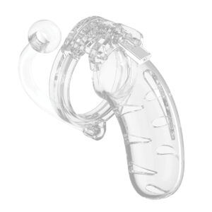 Shots Man Cage 4.5" Cock Cage w/Plug 11 - Clear — Chastity Cages — Power Play Studio
