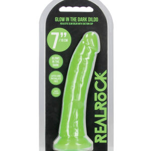 Shots RealRock 7" Slim Dildo Glow in the Dark - Neon Green — Power Play Studio