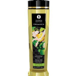 Shunga Organica Kissable Massage Oil - 8 oz Exotic Green Tea — Edible Massage Oils — Power Play Studio