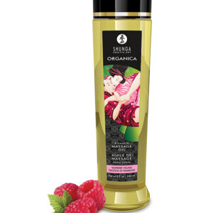 Shunga Organica Kissable Massage Oil - 8 oz Raspberry Feeling — Edible Massage Oils — Power Play Studio