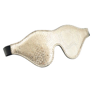 Spartacus Blindfold w/Leather - White Snakeskin Micro Fiber — Power Play Studio