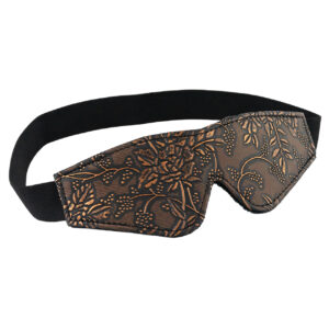 Spartacus Faux Fur Lining Blindfold - Brown Floral Print — Power Play Studio