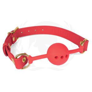 Spartacus Silicone Ball Gag w/Red PU Straps - 46 mm — Power Play Studio