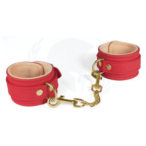 Spartacus PU Ankle Cuffs w/Plush Lining - Red — Power Play Studio