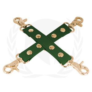 Spartacus PU Hog Tie w/Gold Hardware - Green — Power Play Studio