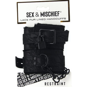 Sincerely Lace Fur Lined Handcuffs — Shackles & Handcuffs — Power Play Studio