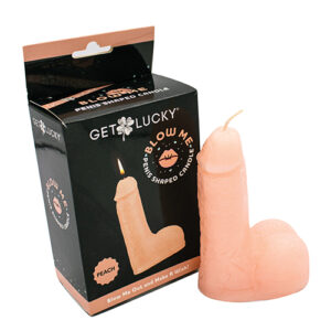 Get Lucky 5″ Blow Me Penis Candle – Peach — Get Lucky at Power Play Studio