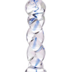 Prisms Erotic Glass Soma Twisted Dildo Clear/Blue — Power Play Studio - Power Play Studio, LLC