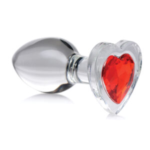 Booty Sparks Red Heart Gem Glass Anal Plug - Medium — Power Play Studio