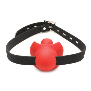 Master Series Gag Order Extreme Silicone Ball Gag - Red/Black — Power Play Studio