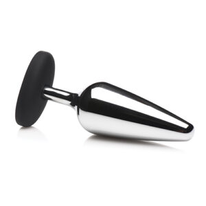 Master Series Butt Slut Metal & Silicone Butt Plug - Metal/Black — Power Play Studio