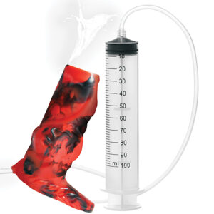 Creature Cocks Hell Hound Squirting Silicone Penis Enhancer - Red — Power Play Studio