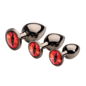 Creature Cocks Sinister Eyes Red Eye Metal Butt Plug Set — Power Play Studio