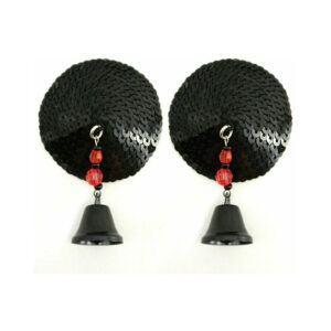 Bijoux de Nip Black Sequin Round Pasties with Bells — Power Play Studio - Power Play Studio, LLC