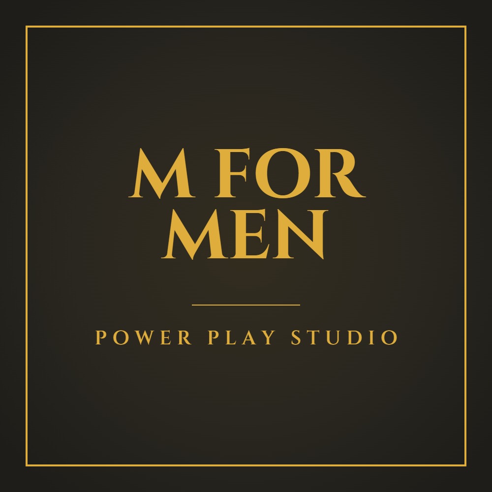 M for Men brand plate