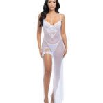 Livia Dot Mesh & Lace Underwire Gown & Garter 2 pc Set — Power Play Studio
