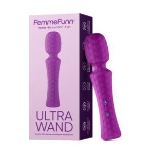 FemmeFunn Ultra Wand Rechargeable Flexible Textured Silicone Vibrator Purple — Power Play Studio