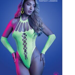Fantasy Lingerie Glow Pressure Point UV Reactive Rhinestone Teddy & Gloves — Power Play Studio