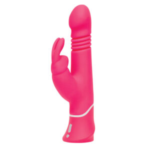 Happy Rabbit Thrusting Rechargeable Silicone Realistic Rabbit Vibrator Pink — Power Play Studio