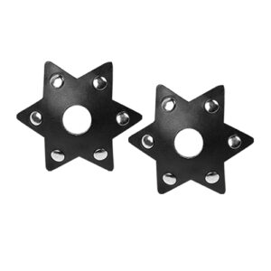 Nipplicious Starstruck Leather Pasties w/Studs & Nipple Hole - Black — Power Play Studio
