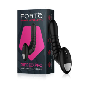 Forto Ribbed Pro Rechargeable Silicone Vibrating Anal Massager Black — Power Play Studio