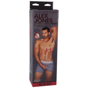 Signature Cocks Alex Jones ULTRASKYN 11 in. Dual Density Dildo with Removable Vac-U-Lock Suction Cup Tan — Power Play Studio