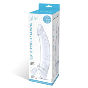 Glas 10.5 in. Girthy Realistic Glass Double Dong Dildo — Double-Ended Dildos at Power Play Studio