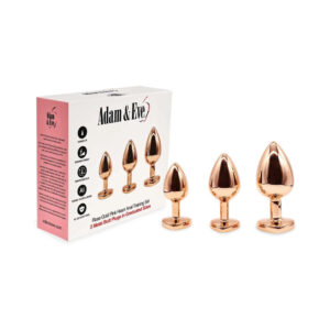 Adam & Eve Rose Gold Pink Heart Anal Plug Training Set — Adam & Eve at Power Play Studio