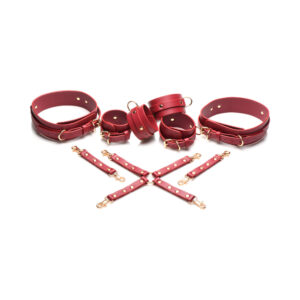 Master Series Crimson Captive Thigh, Wrist, Ankle Hog Tie Restraints - Red — Power Play Studio